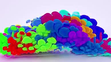 彩色渐变烟雾爆炸蘑菇云粒子特效片头模板视频的预览图